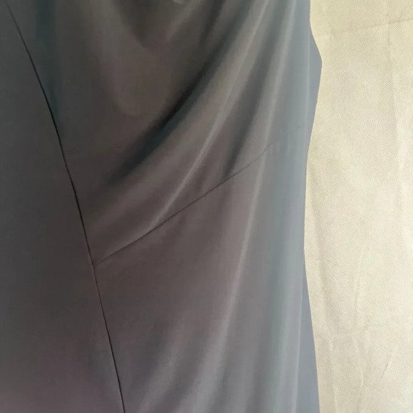 Cato Dress Formal Black w White Pleated Asymmetrical Flare on One Side Sz 14/16W - Picture 7 of 11